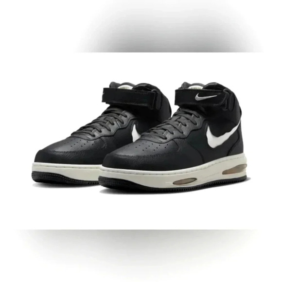 Nike Air Force 1 Remastered Mid Blk White - Picture 1 of 6